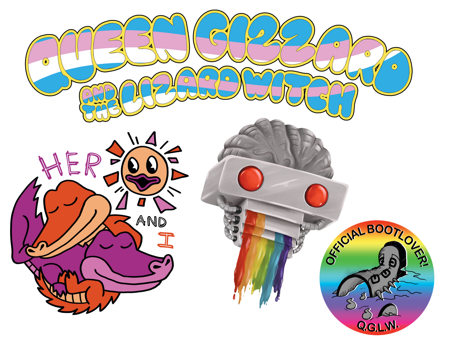 Queen Gizzard LGBTQ+ Pride Sticker Set