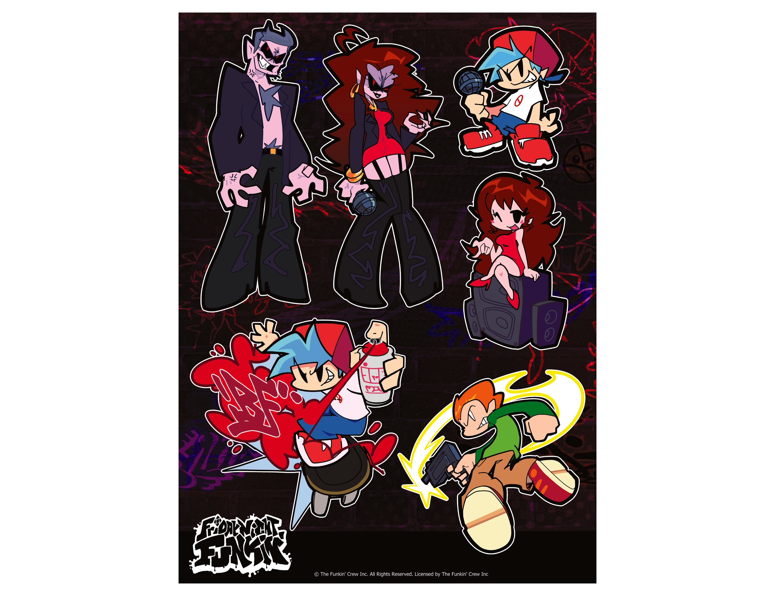 Fnf Note Stickers R Friday Night Funkin' Sticker Sheet – Needlejuice Records