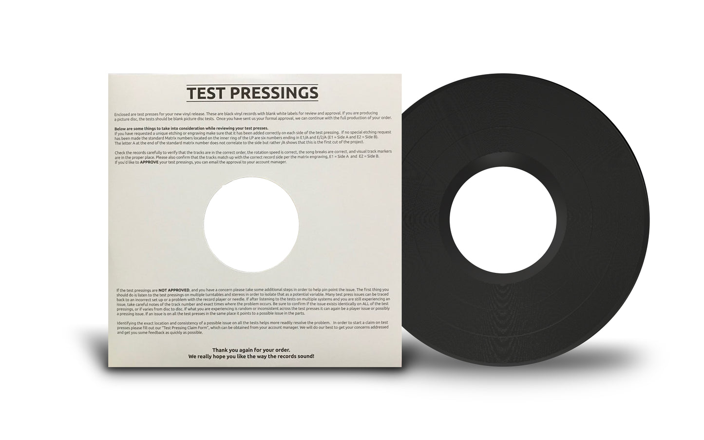 Needlejuice Vinyl Test Pressings